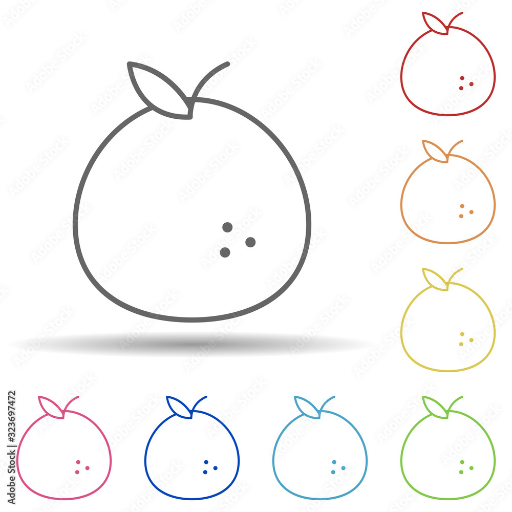 Poster mandarin in multi color style icon. simple thin line, outline vector of fruit icons for ui and ux, w