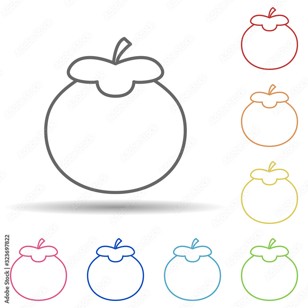 Poster tomato in multi color style icon. simple thin line, outline vector of fruit icons for ui and ux, web