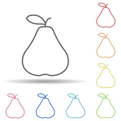 Pear in multi color style icon. Simple thin line, outline vector of fruit icons for ui and ux, website or mobile application