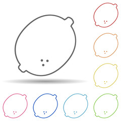 Lemon in multi color style icon. Simple thin line, outline vector of fruit icons for ui and ux, website or mobile application