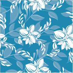 Vector abstract background flowers seamless pattern