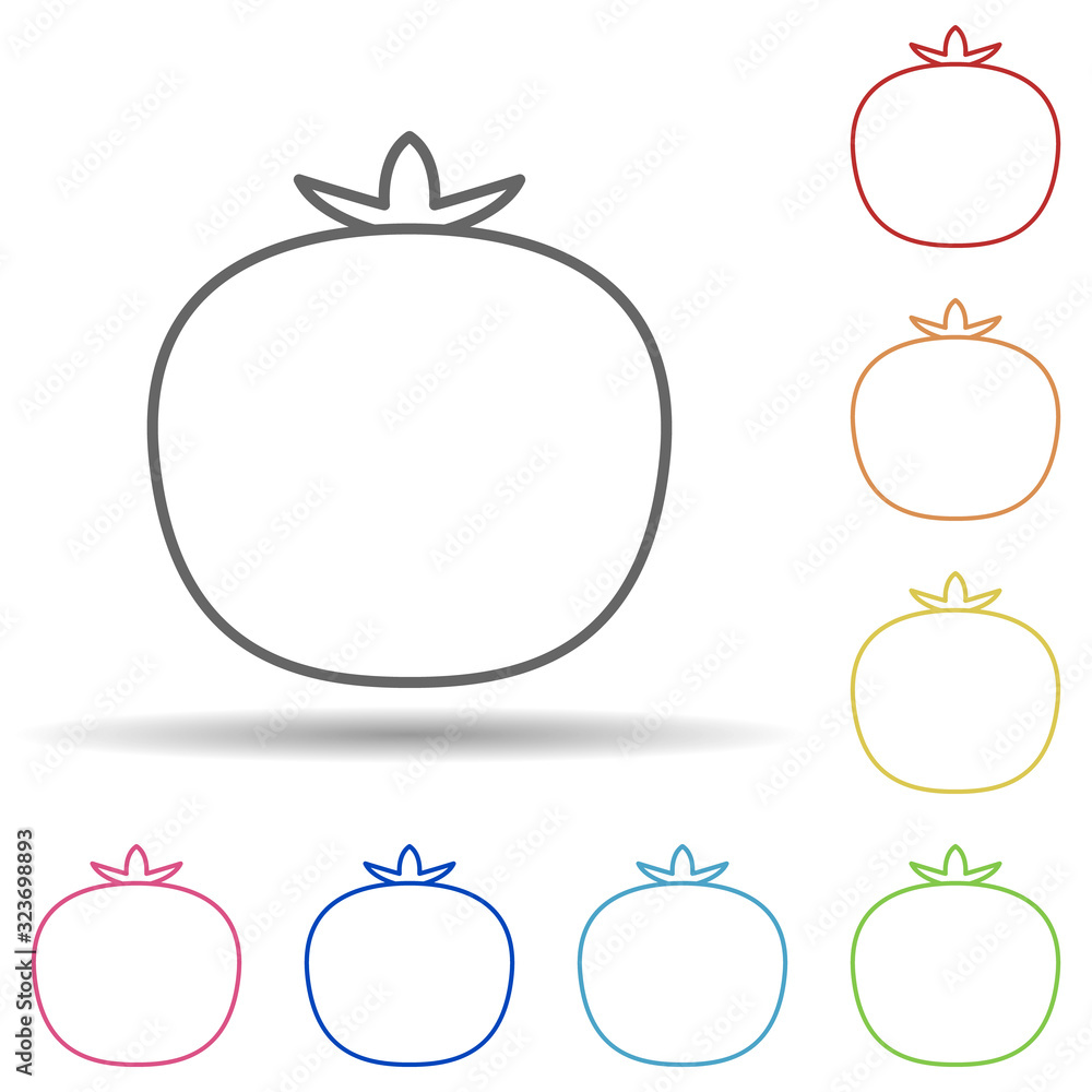 Poster tomato in multi color style icon. simple thin line, outline vector of fruit icons for ui and ux, web