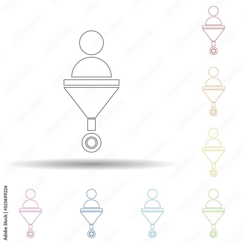 Poster colored conversation funnel in multi color style icon. simple thin line, outline vector of business 
