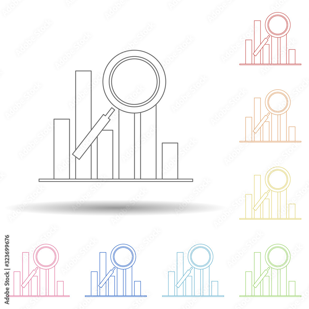 Poster colored ranking in multi color style icon. simple thin line, outline vector of business and digital 