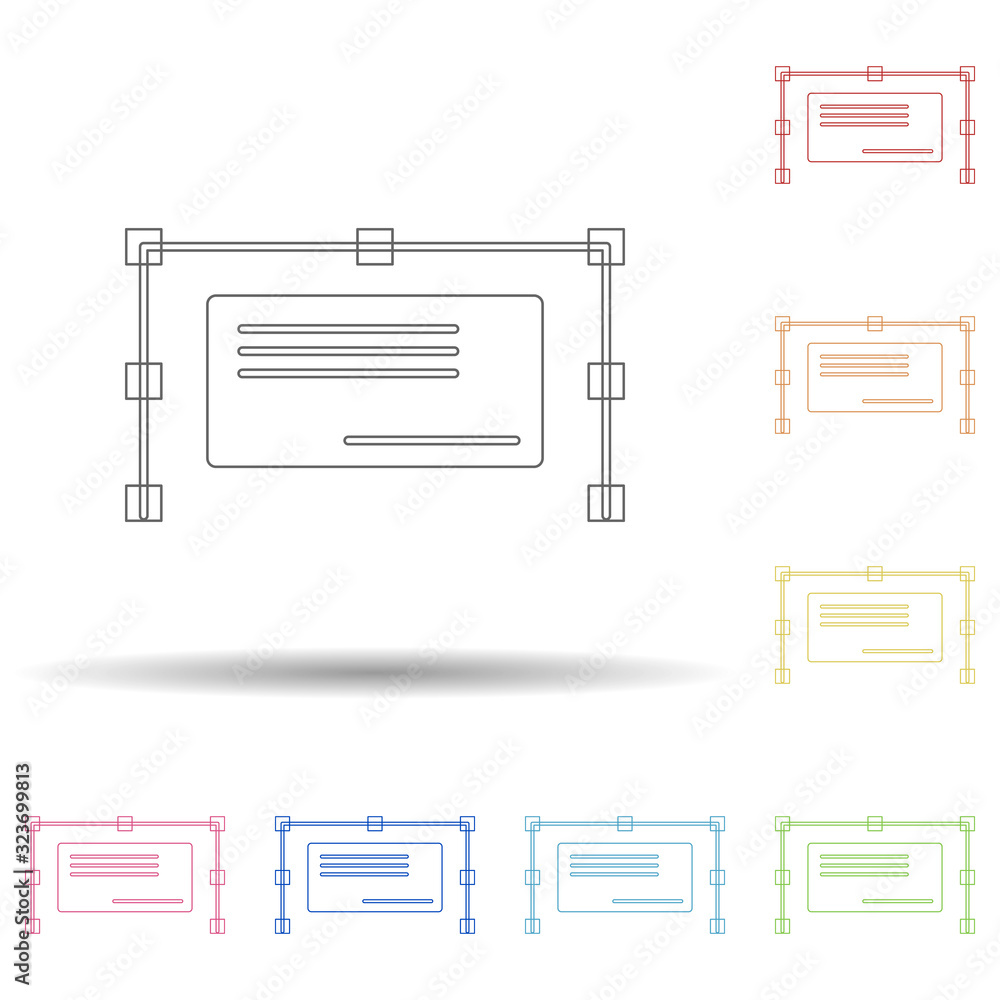 Poster colored design in multi color style icon. simple thin line, outline vector of business and digital m