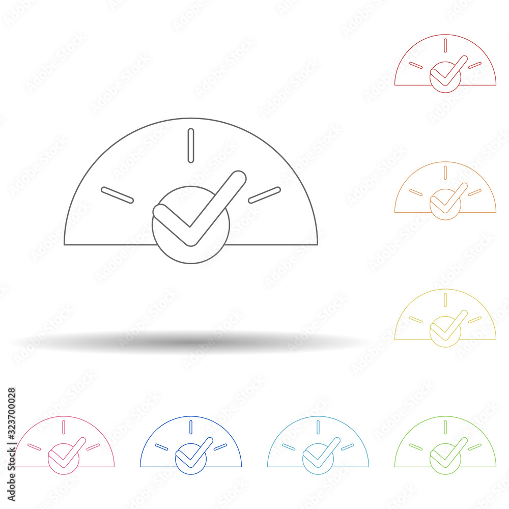 Poster colored performance indicators in multi color style icon. simple thin line, outline vector of busine
