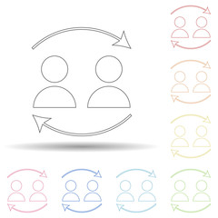 Colored affiliate marketing in multi color style icon. Simple thin line, outline vector of business and digital marketing icons for ui and ux, website or mobile application