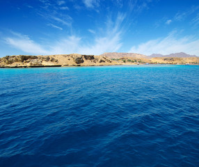  blue sea and rocks.