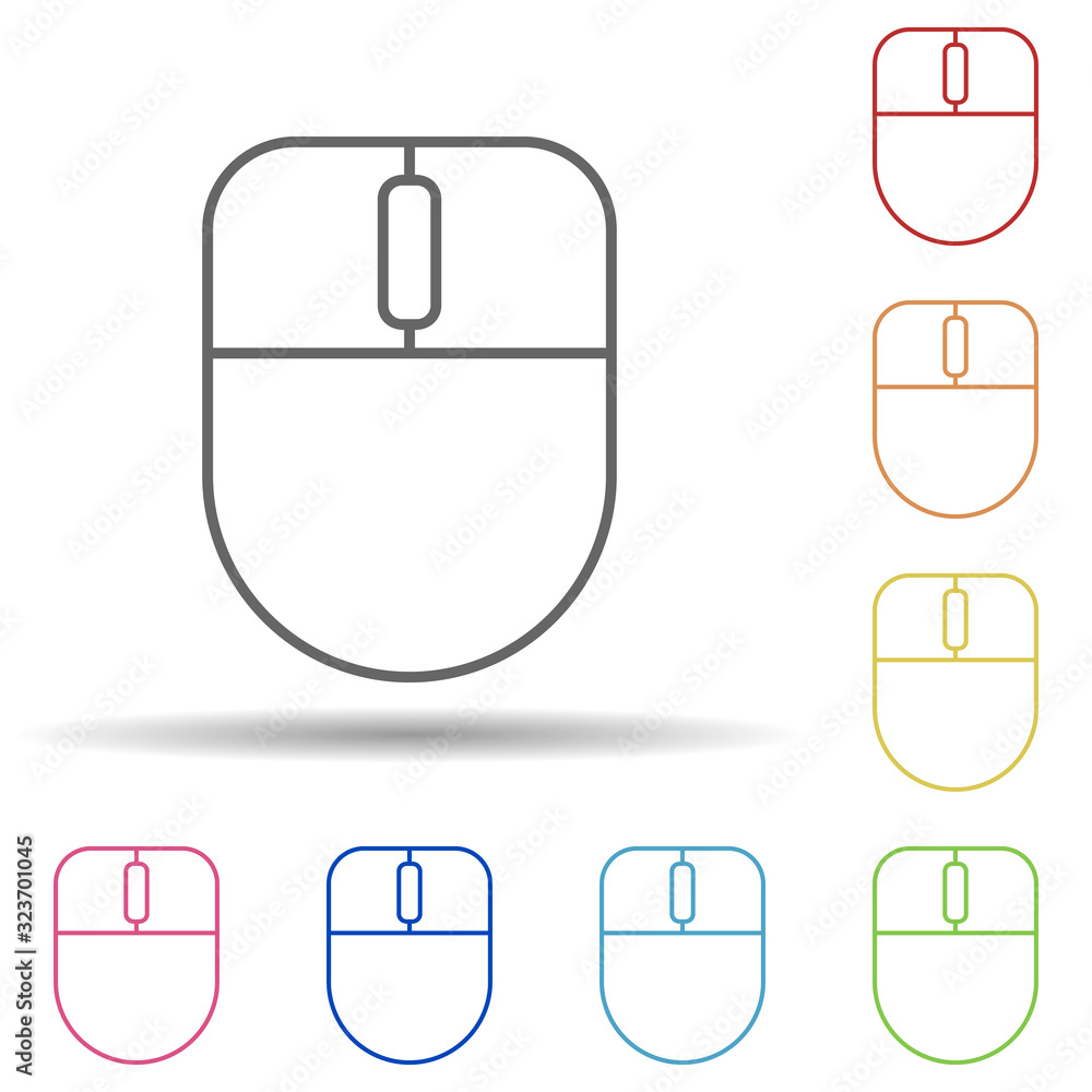 Aufkleber computer mouse in multi color style icon. simple thin line, outline vector of mobile banking icons f