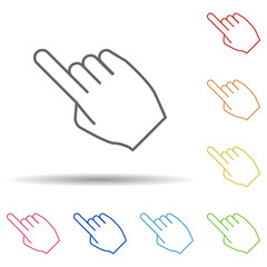 Obraz premium Finger point in multi color style icon. Simple thin line, outline vector of mobile banking icons for ui and ux, website or mobile application
