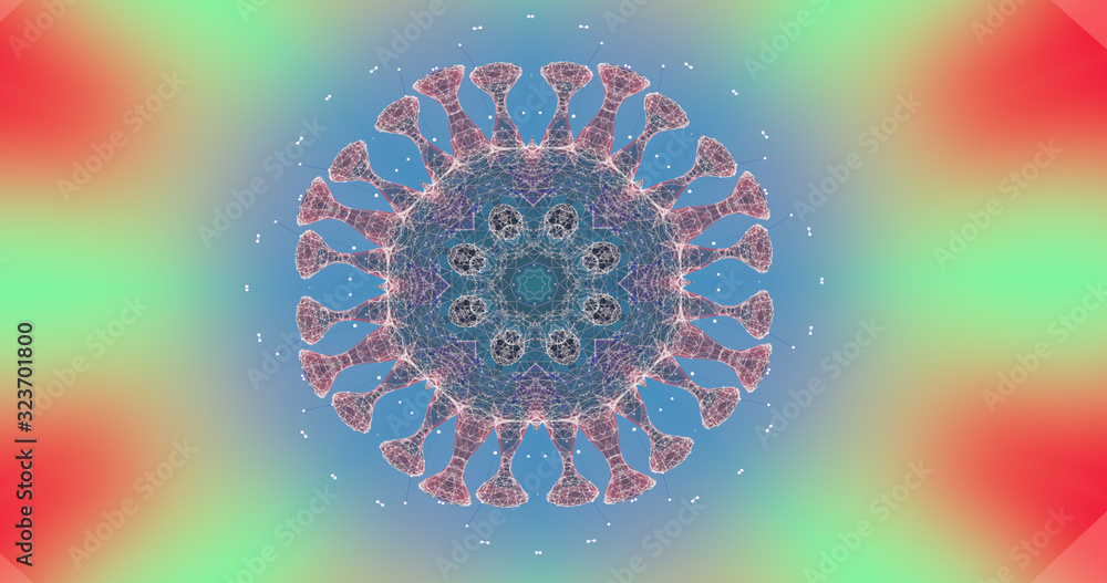 Aufkleber amazing lattice pattern over colorful background of paints or liquid gently flowing and mixing in a 