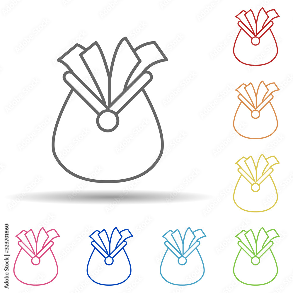 Poster wallet with money in multi color style icon. simple thin line, outline vector of mobile banking icon