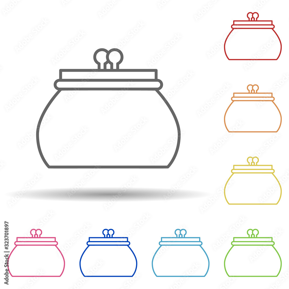 Poster purse in multi color style icon. simple thin line, outline vector of mobile banking icons for ui and