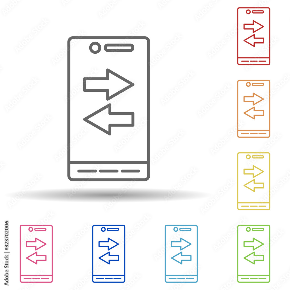 Aufkleber phone sync in multi color style icon. simple thin line, outline vector of mobile banking icons for u