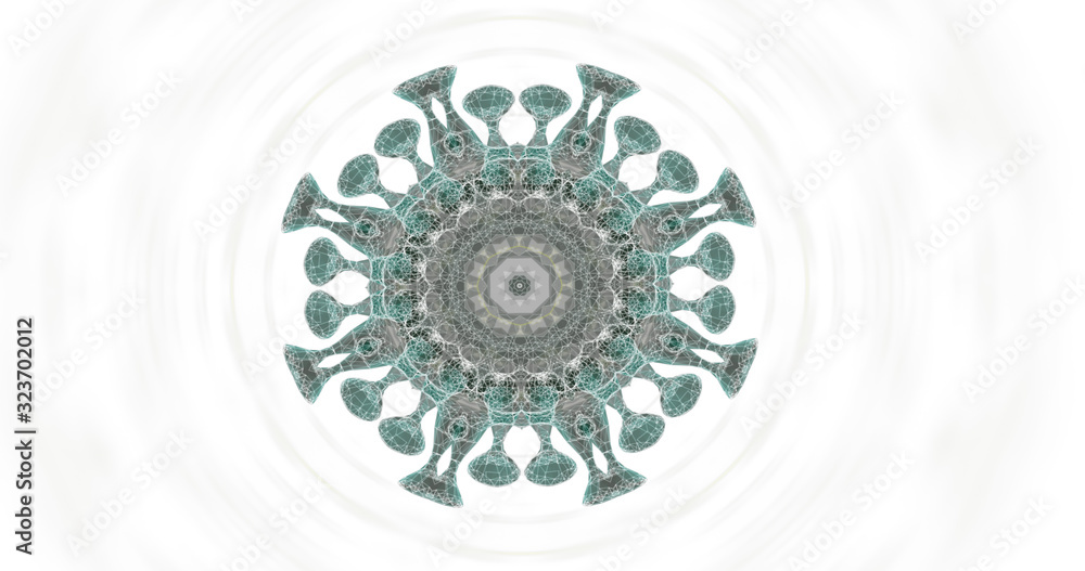 Poster animation of an abstract virus colony spreading in a cellular environment.