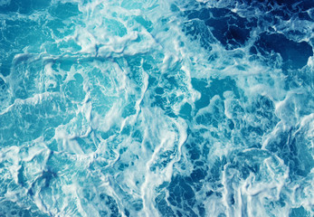 Blue frothy surface of sea
