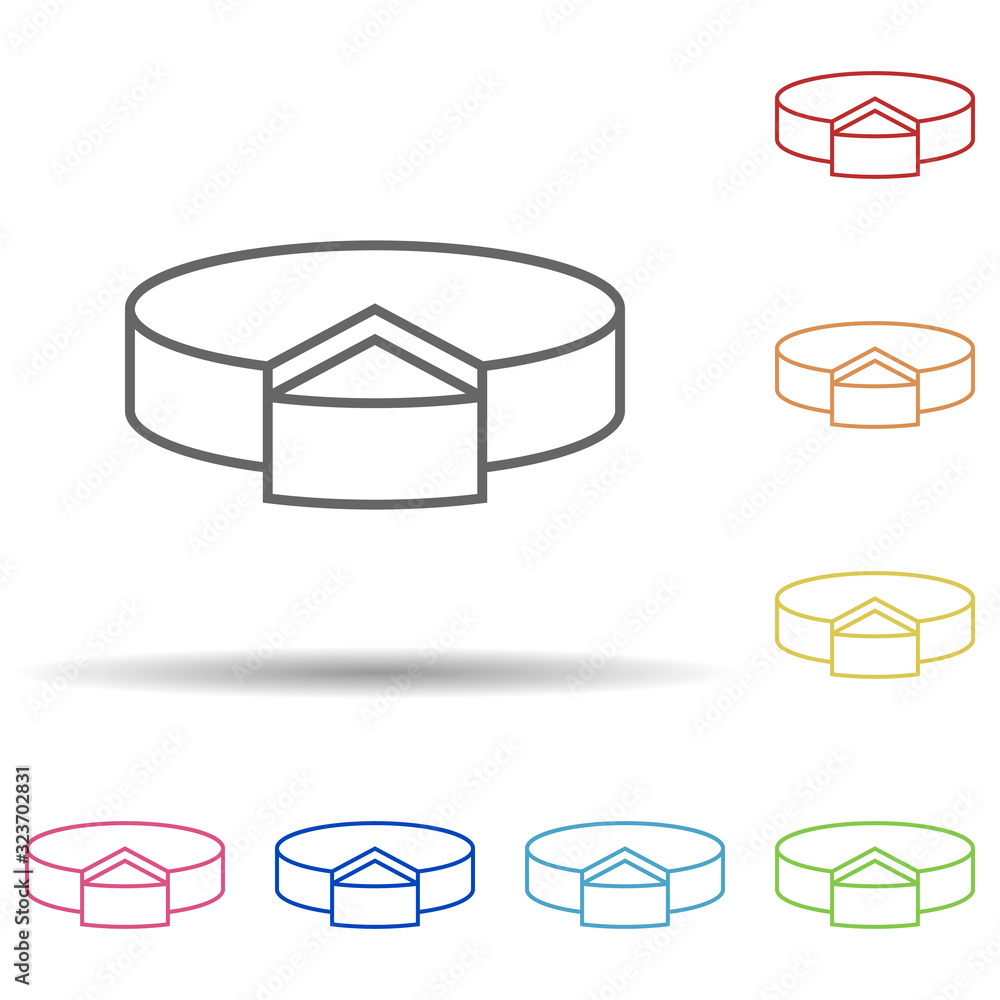 Poster pie chart in multi color style icon. simple thin line, outline vector of mobile banking icons for ui