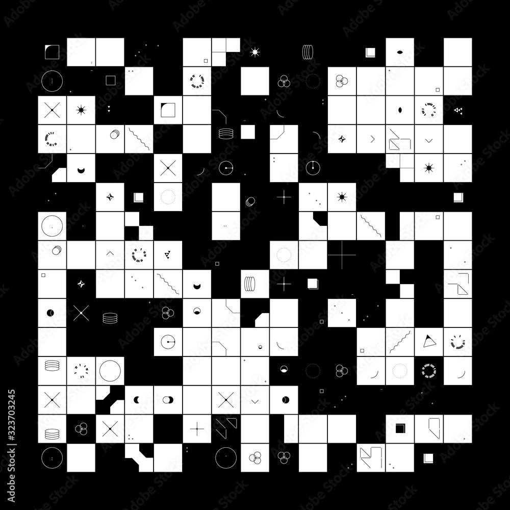 Poster black and white abstract vector pattern design