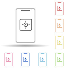 Safe in mobile banking in multi color style icon. Simple thin line, outline vector of mobile banking icons for ui and ux, website or mobile application