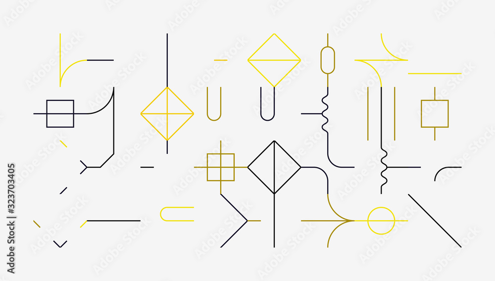 Poster linear abstract vector pattern design