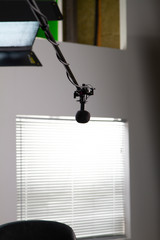 Microphone Boom in Sitcom Studio Set