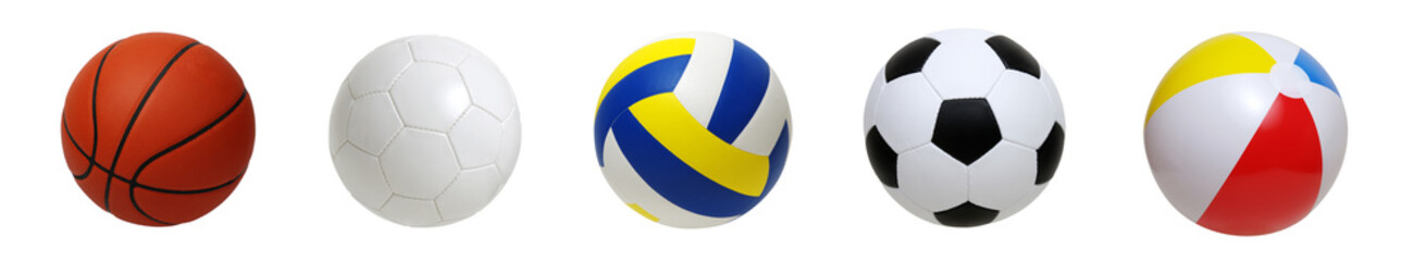 Fototapeta premium Set of balls isolated on white background