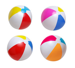 Beach balls set isolated on white