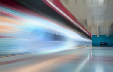 Metro Train with motion blur effect