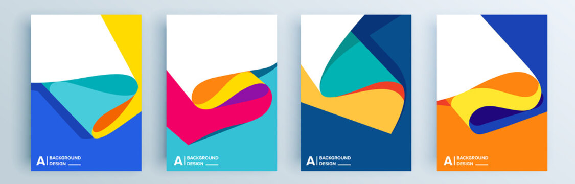 Modern abstract covers set, minimal covers design. Colorful geometric background, vector illustration.