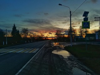 traffic in the city at night