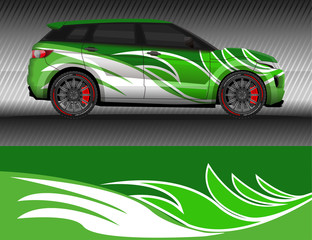 Car livery wrap decal, rally race style vector illustration abstract background