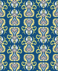 Modern Art Nouveau style elements blue pattern