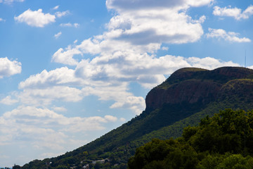 Hartebeespoort dam and mountain range in south africa