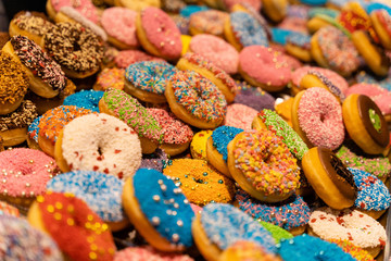 Fototapeta na wymiar sweet doughnuts in the market
