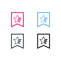 Favorites icon with plus symbol. Favorite icon, Star add plus sign, bookmark symbol, button