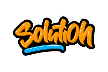 Solution lettering text for business, print and advertising