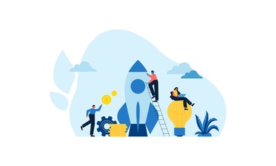 Obraz na płótnie Canvas Business startup, business idea concept modern flat design vector illustration