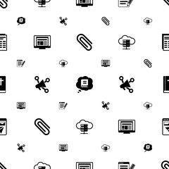 page icons pattern seamless. Included editable filled Paperclip, Knowledge, SEO copywriting, layout, Social media marketing, e-Book, Bible icons. page icons for web and mobile.