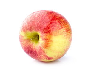 Red apple closeup  on white background.
