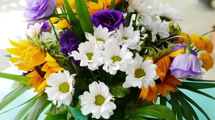 Flowers in a vase. beautiful fresh flowers. sunflowers bouquet - Powered by Adobe