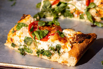 focaccia bread with cheese and vegetables