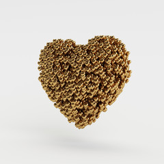 3D Golden Hearts Complete Big Heart