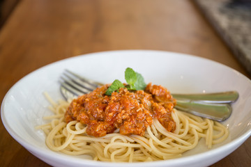  Pork Spaghetti with Sauce.