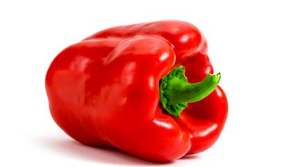 red pepper on white background