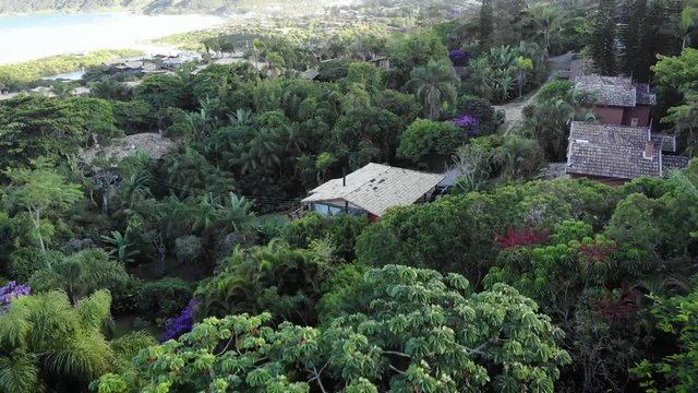 Aerial view of Rosa Beach in Santa Catarina. Beach in southern Brazil between Garopaba and Imbituba.