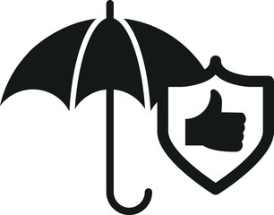 Umbrella with check icon,vector illustration