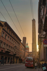 Naklejka premium Two towers in the city of Bologna