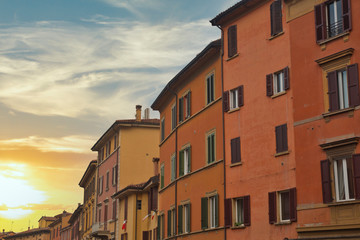 Fototapeta na wymiar colored houses in the historic center of Rome.