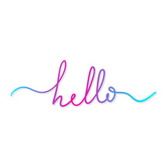 Vector handwriting word hello. Handdrawn ink brush lettering hello icon. Modern calligraphy. © sumkinn