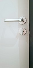 Bathroom doorhandle and lock with copyspace